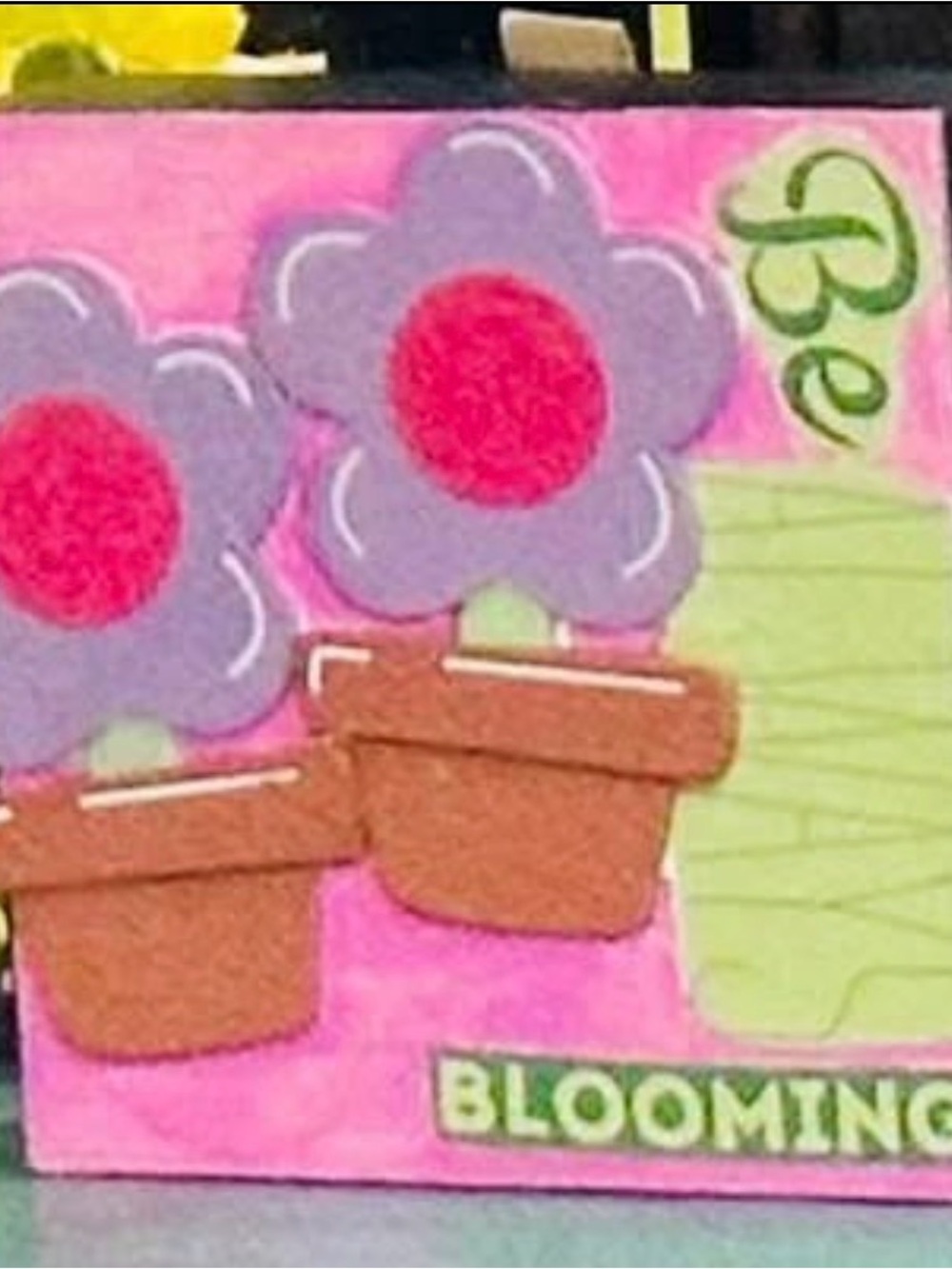 Blooming Potted Flowers Wall Art - Pink & Purple